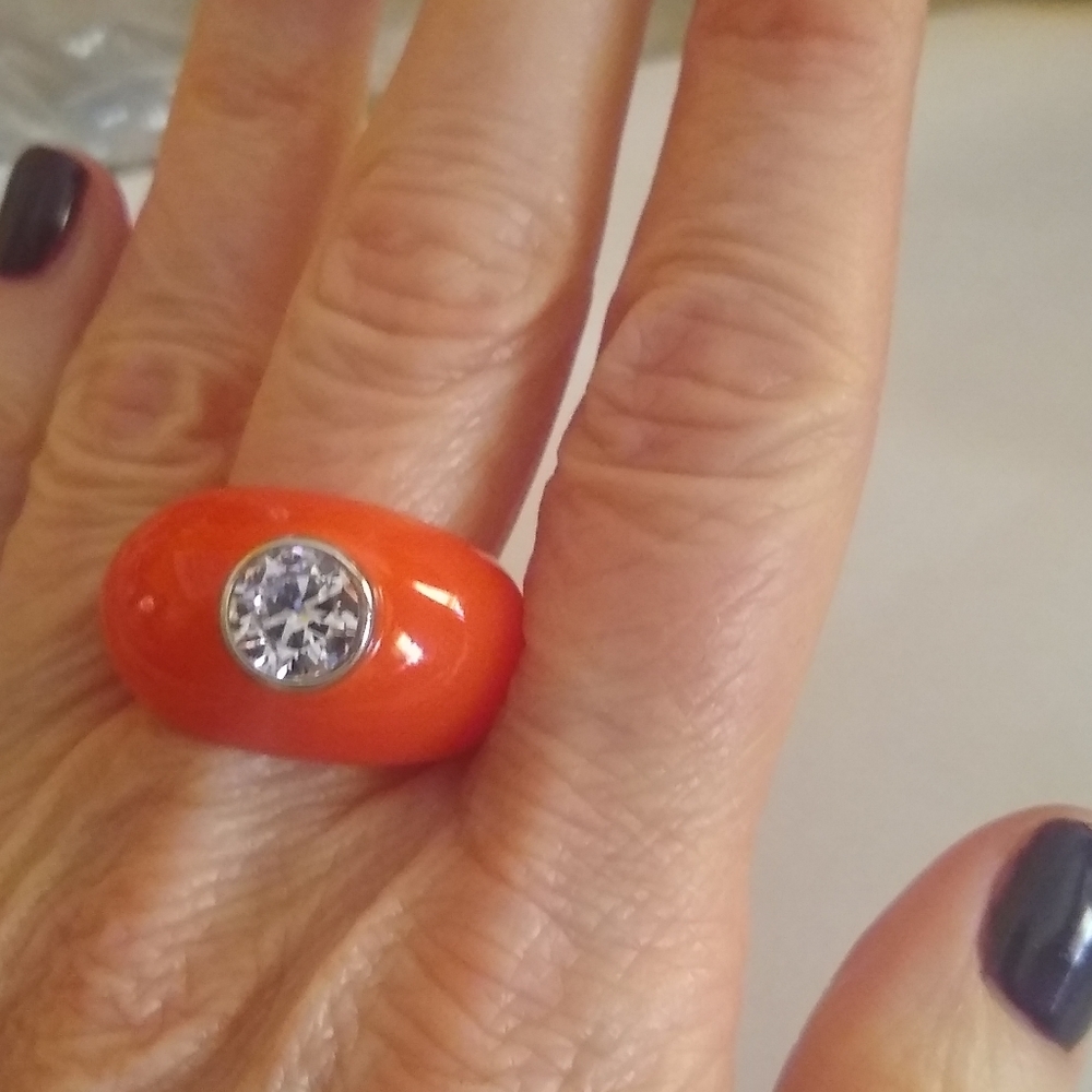 Angelique de Paris silver stone ring